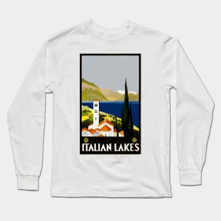 Vintage Travel - Italian Lakes Long Sleeve T-Shirt